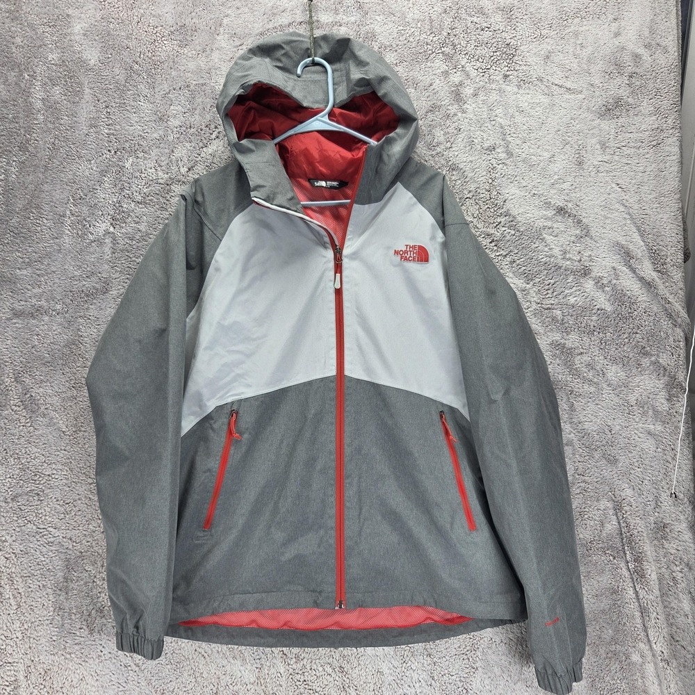 The North Face Jacket Mens Large Gray DryVent Hooded Rain Windbreaker Mountain